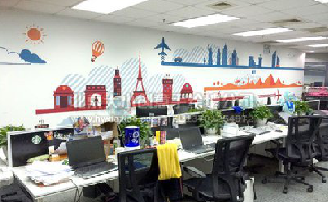 威远教你设计办公室墙绘的方法。