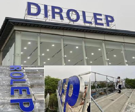 威远楼顶发光字安装的注意事项。